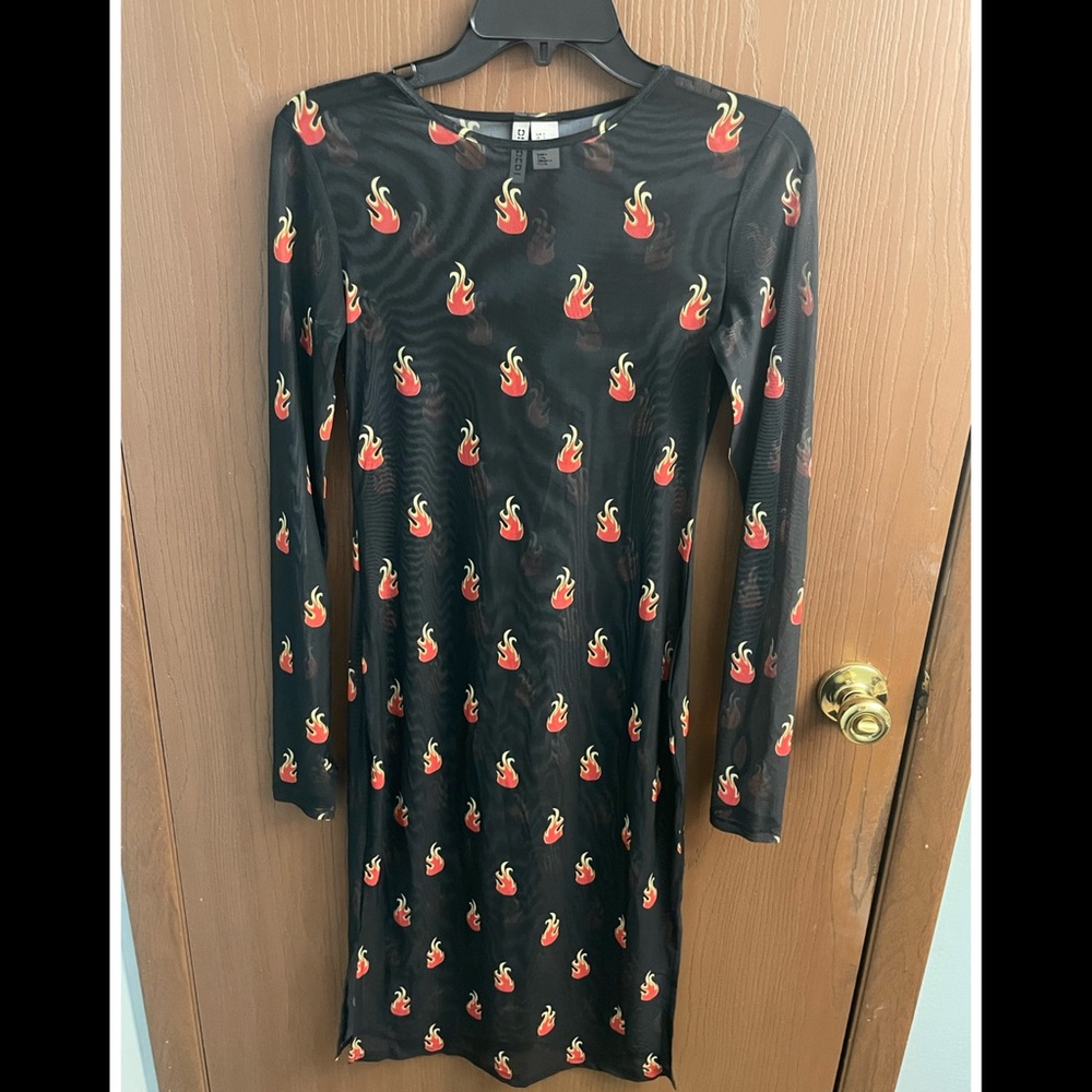 H&M Divided Flame see-through dress